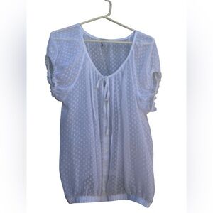 White Chiffon Polka Dot Blouse